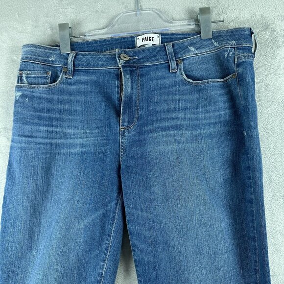 Paige Skinny Jeans Womens Size 33 Verdugo Ankle Distressed Medium Wash Blue - Picture 3 of 12